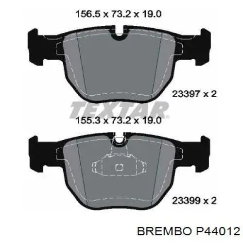 P44012 Brembo Передні гальмівні колодки