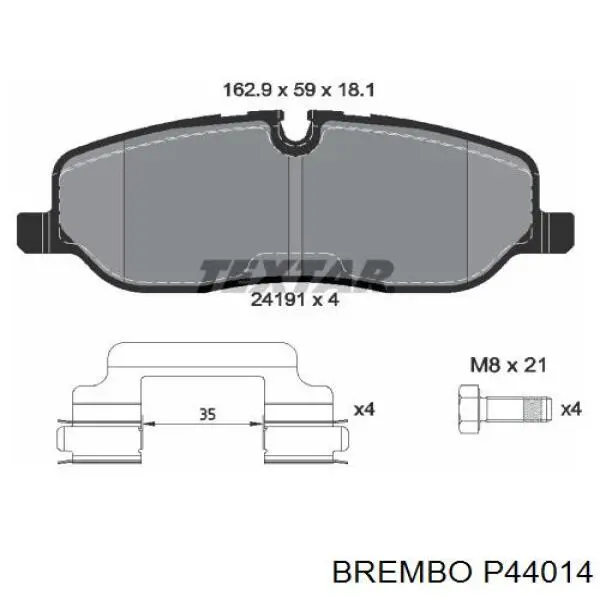P44014 Brembo колодки гальмівні передні, дискові