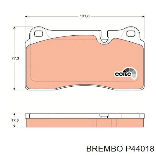Купити P44018 Brembo Колодки гальмівні передні, дискові