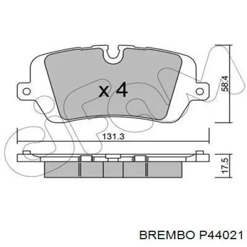 Купити P44021 Brembo Задні колодки