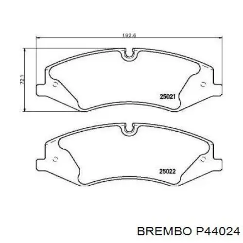 P44024 Brembo колодки гальмівні передні, дискові