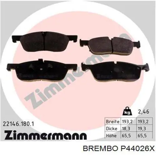 Гальмівні колодки Brembo P44026X ціна, від 92.77 USD