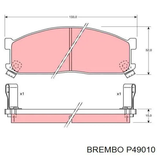 Колодки гальмівні передні, дискові P49010 Brembo