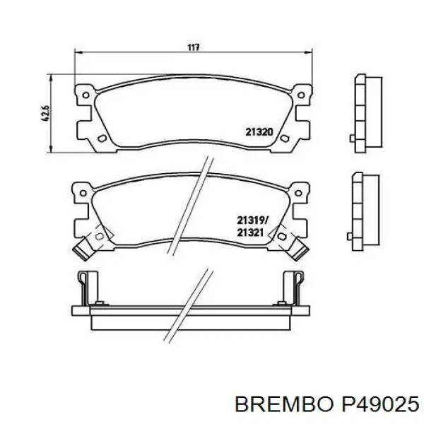 Задні гальмівні колодки Brembo P49025 ціна, від 15.52 USD