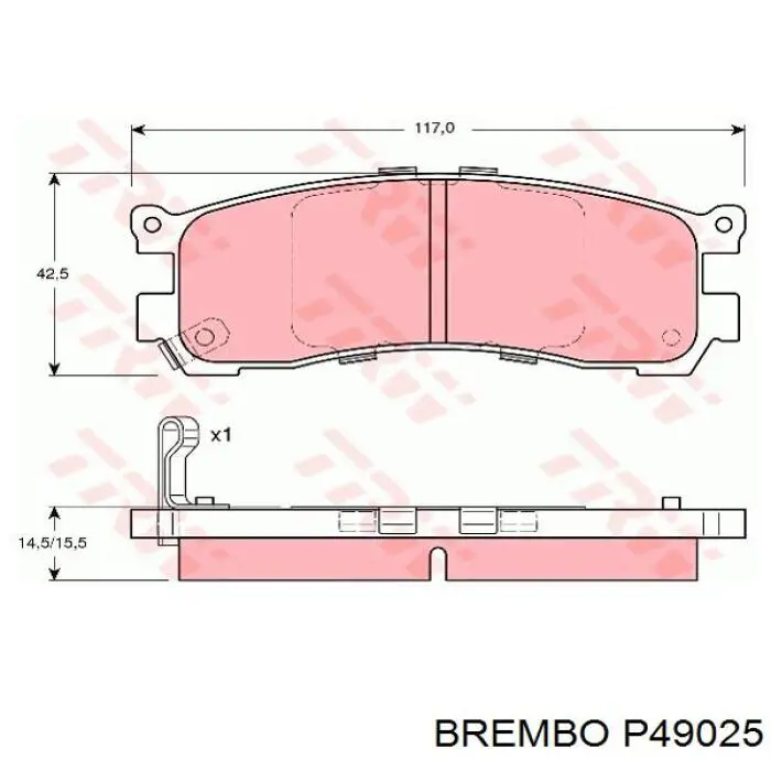Купити P49025 Brembo Задні колодки