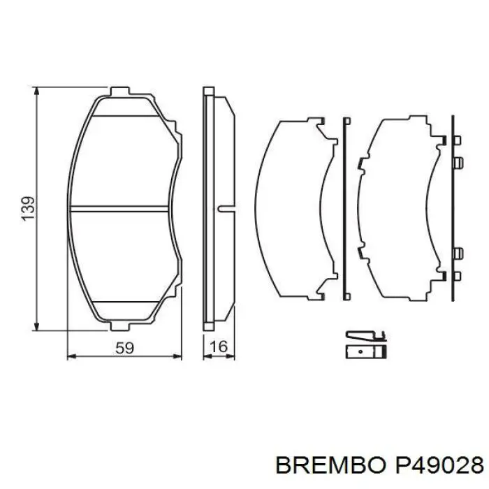 P49028 Brembo Передні гальмівні колодки