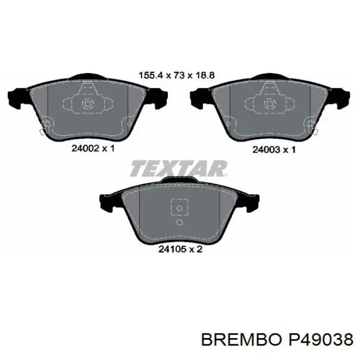 Купити P49038 Brembo Колодки гальмівні передні, дискові