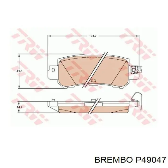 Задні гальмівні колодки Brembo P49047 ціна, від 33.82 USD