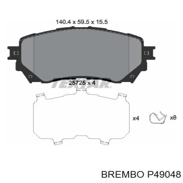 Купити P49048 Brembo Колодки гальмівні передні, дискові