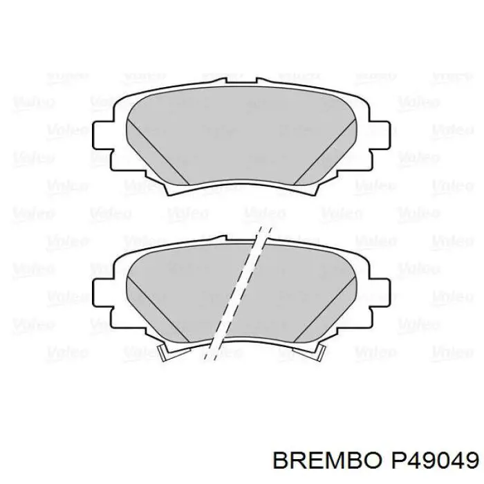 P49049 Brembo Колодки гальмівні задні, дискові