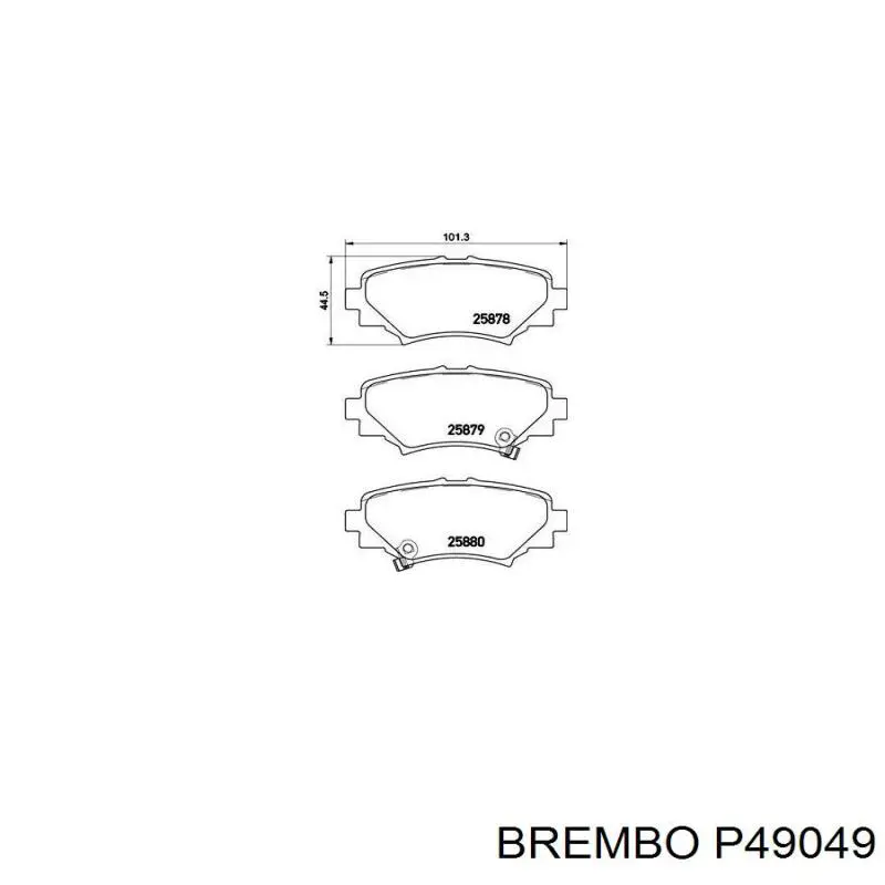Задні гальмівні колодки Brembo P49049 ціна, від 26.92 USD