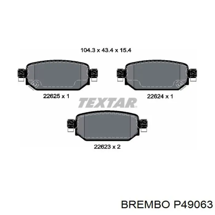 Колодки гальмові задні, дискові P49063 Brembo