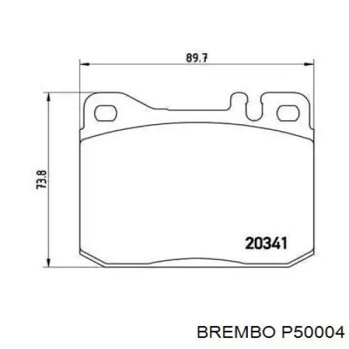 P50004 Brembo колодки гальмівні передні, дискові