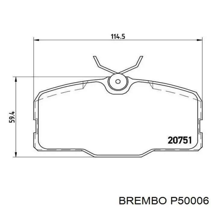 Колодки гальмівні передні, дискові P50006 Brembo