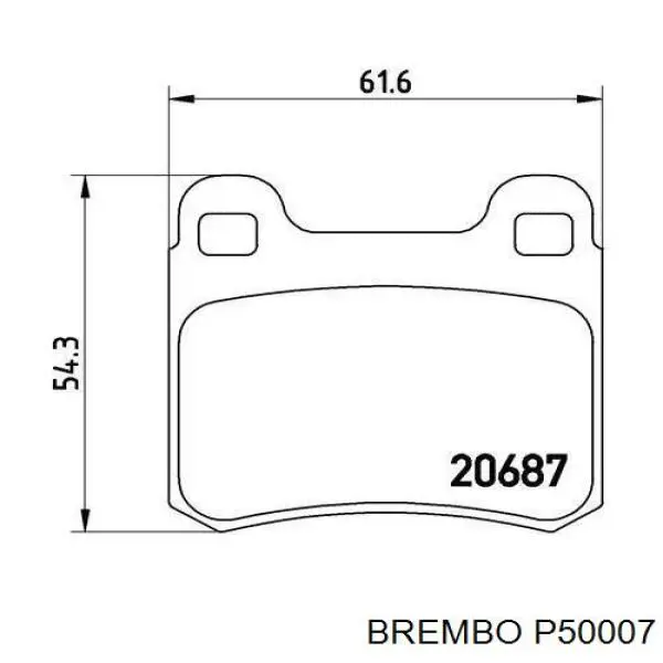 P50007 Brembo колодки гальмові задні, дискові