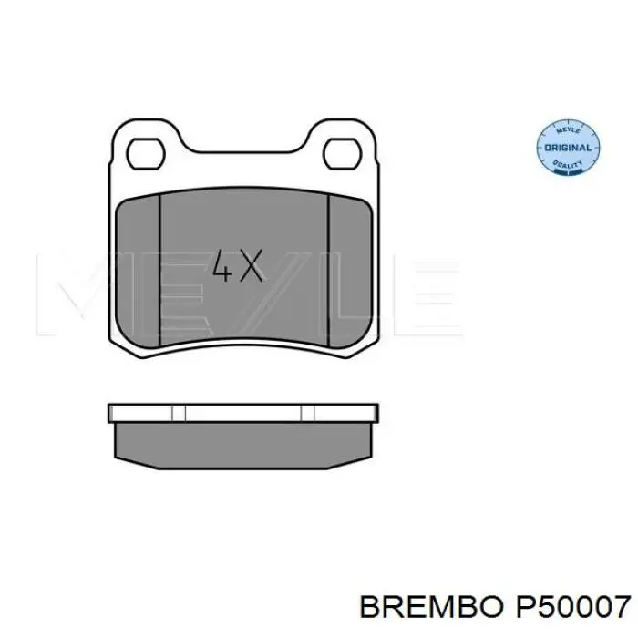P50007 Brembo Колодки гальмівні задні, дискові