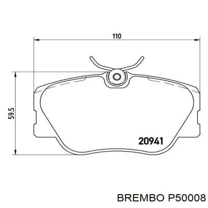 Колодки гальмівні передні, дискові P50008 Brembo