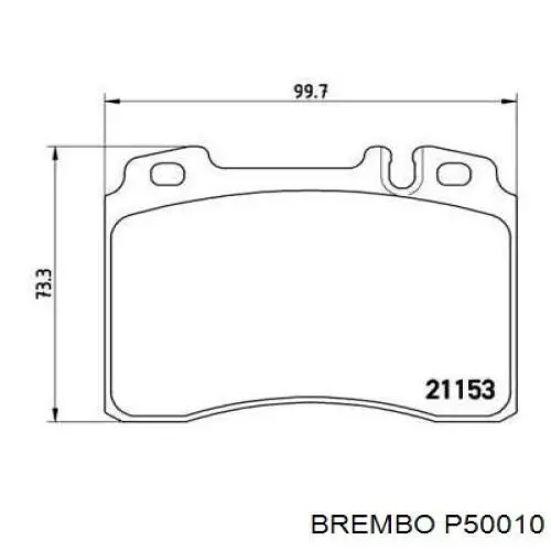 Колодки гальмівні передні, дискові P50010 Brembo