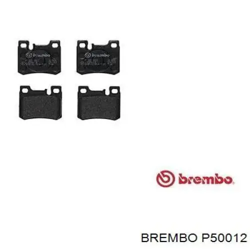 P50012 Brembo колодки гальмові задні, дискові