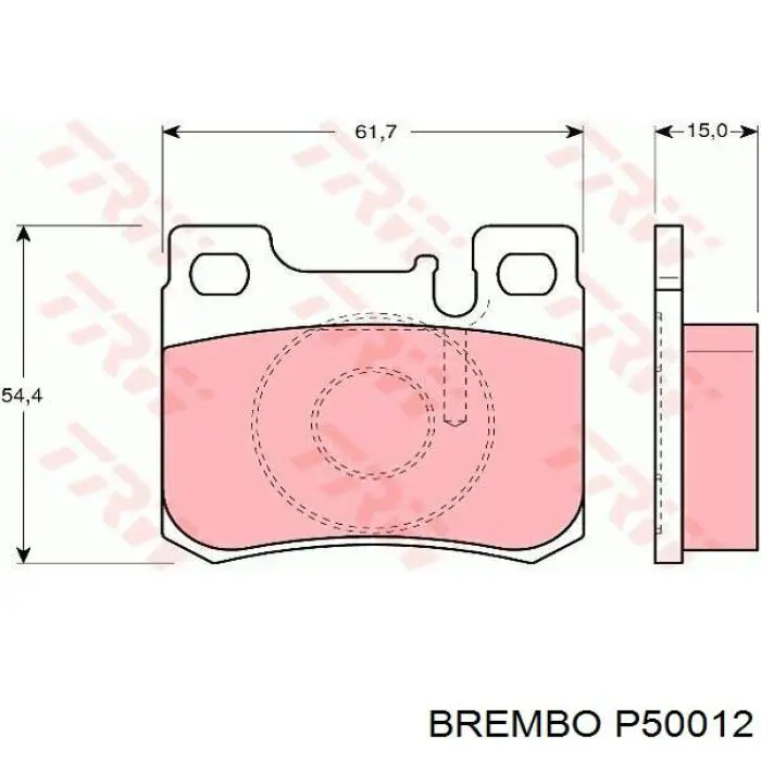 Задні гальмівні колодки P50012 Brembo