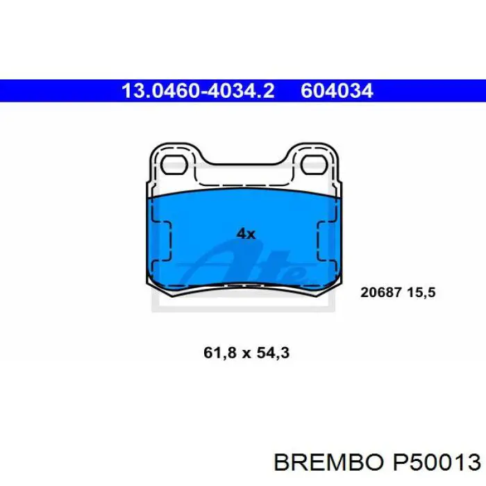 Купити P50013 Brembo Задні колодки