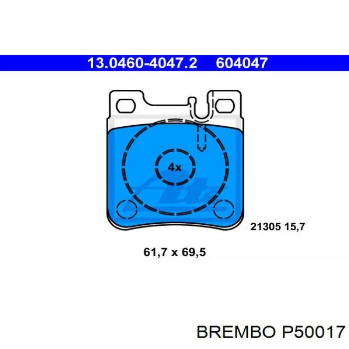 Купити P50017 Brembo Задні колодки