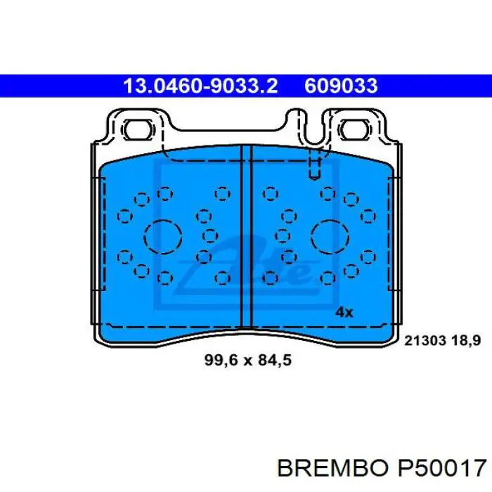Задні гальмівні колодки P50017 Brembo