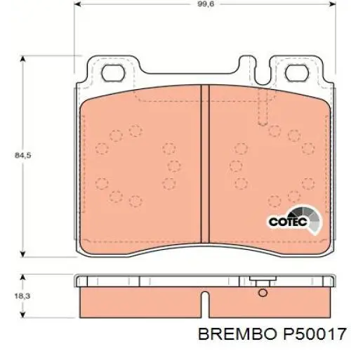 P50017 Brembo Колодки гальмівні задні, дискові