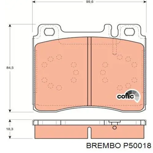 Тормозні колодки Brembo P50018