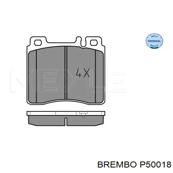 P50018 Brembo колодки гальмівні передні, дискові