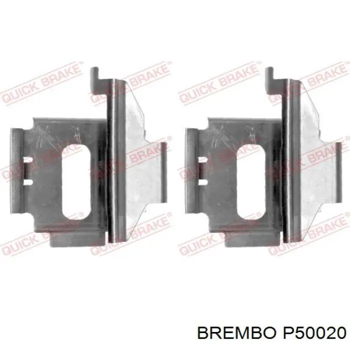 P50020 Brembo колодки гальмові задні, дискові