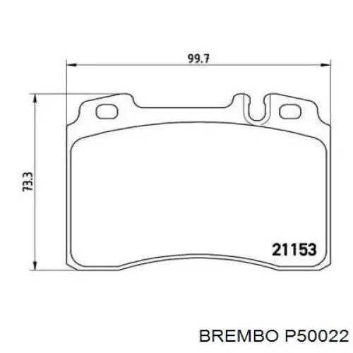 Колодки гальмівні передні, дискові P50022 Brembo