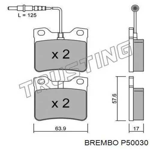 Задні дискові колодки Brembo P50030