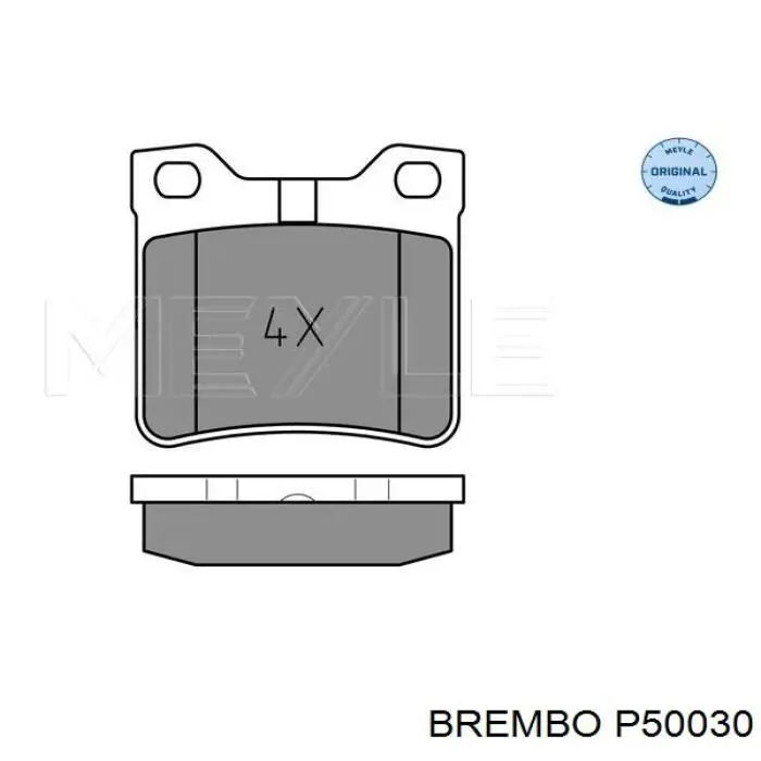 P50030 Brembo Колодки гальмівні задні, дискові