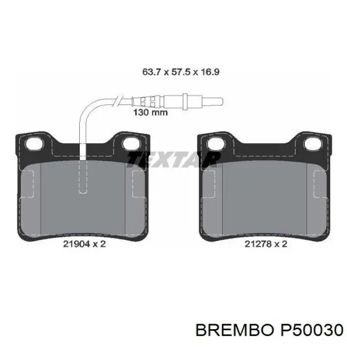 Купити P50030 Brembo Задні колодки