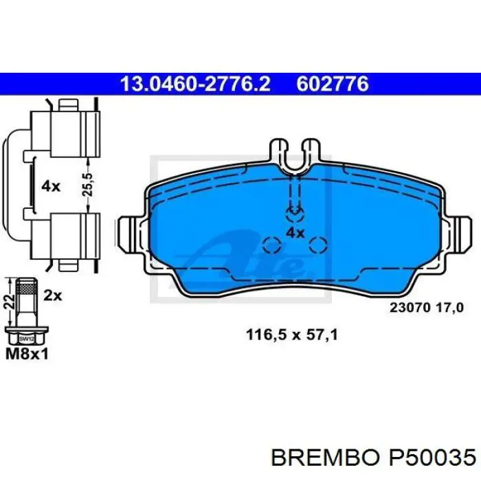 Передні тормозні колодки P50035 Brembo