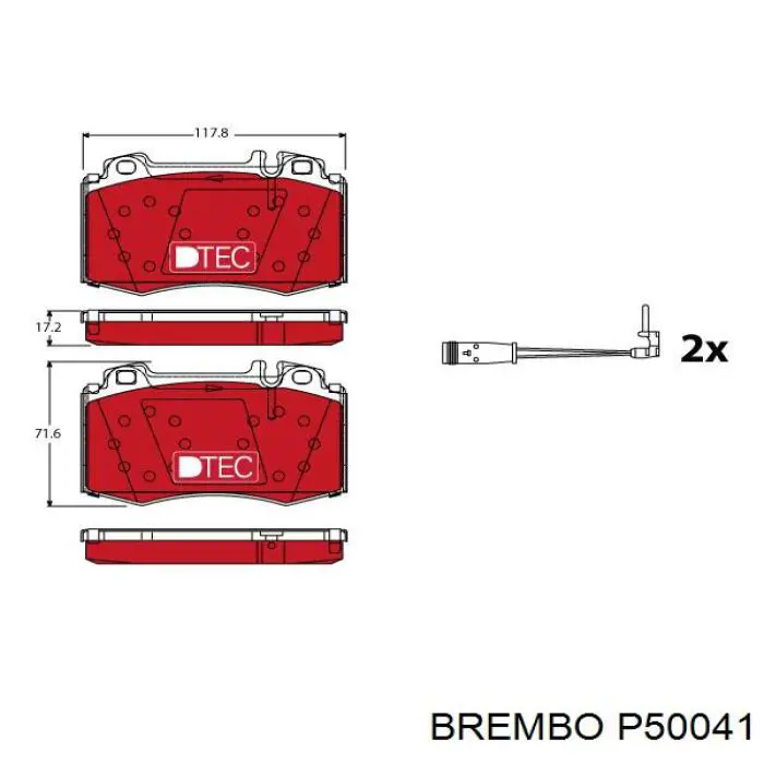 Колодки гальмівні передні, дискові P50041 Brembo