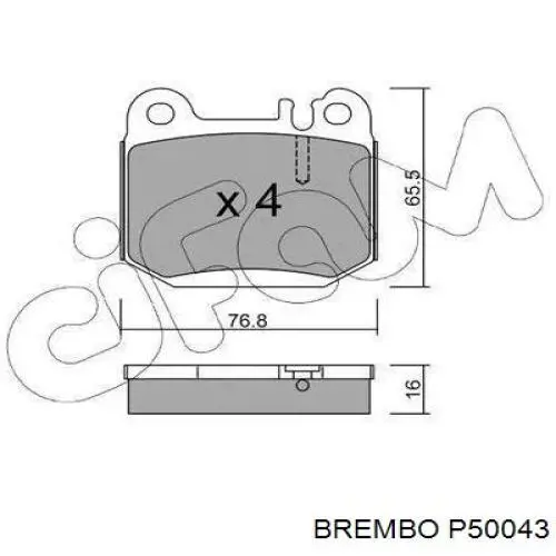 Задні гальмівні колодки P50043 Brembo