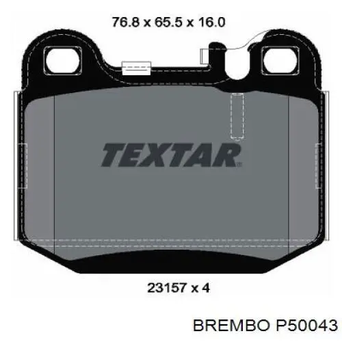Задні дискові колодки Brembo P50043