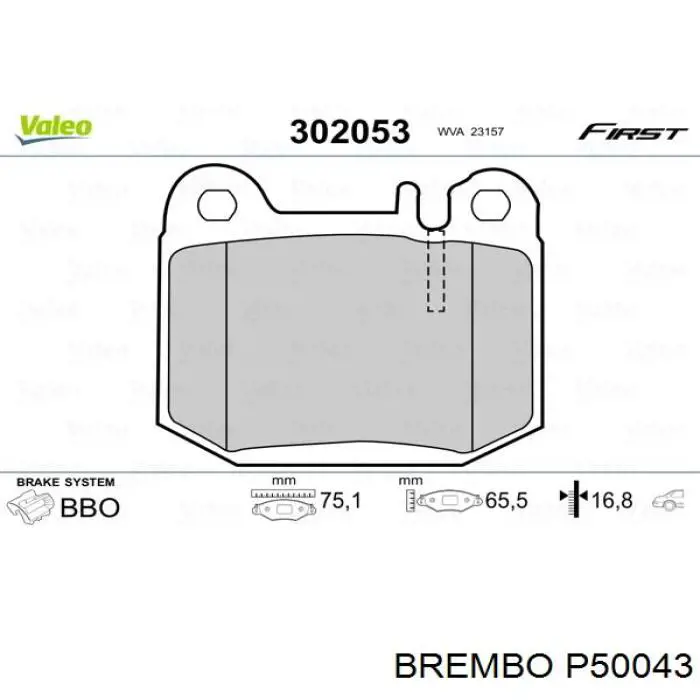 Купити P50043 Brembo Задні колодки