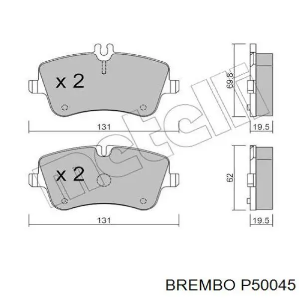 Тормозні колодки Brembo P50045