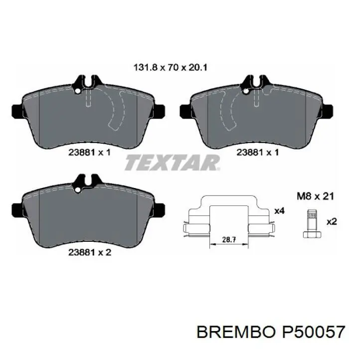 Тормозні колодки Brembo P50057