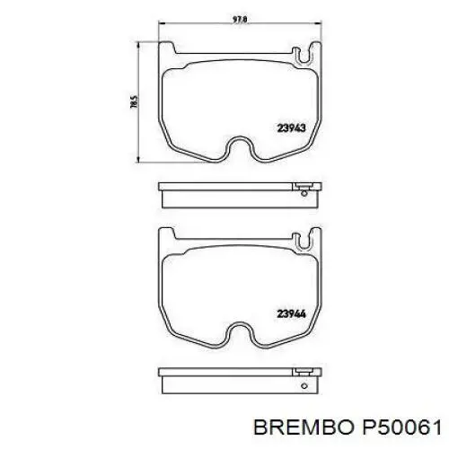 Задні дискові колодки Brembo P50061