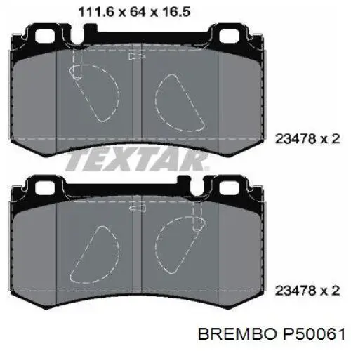 Купити P50061 Brembo Задні колодки