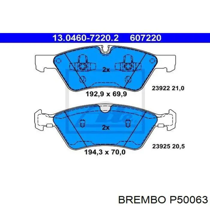 Тормозні колодки Brembo P50063