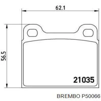P50066 Brembo колодки гальмові задні, дискові