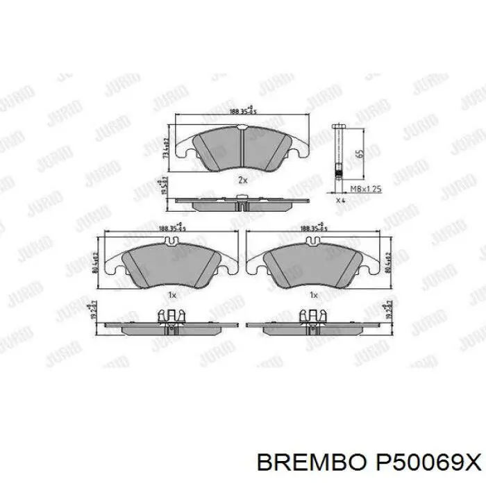 Передні тормозні колодки P50069X Brembo