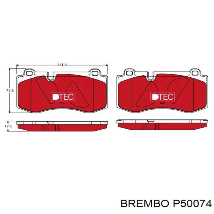 Купити P50074 Brembo Колодки гальмівні передні, дискові