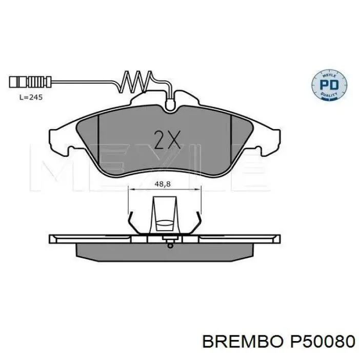 Тормозні колодки Brembo P50080