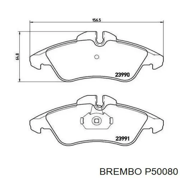 P50080 Brembo колодки гальмівні передні, дискові